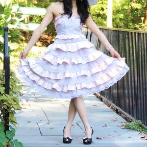 Pink strapless dress